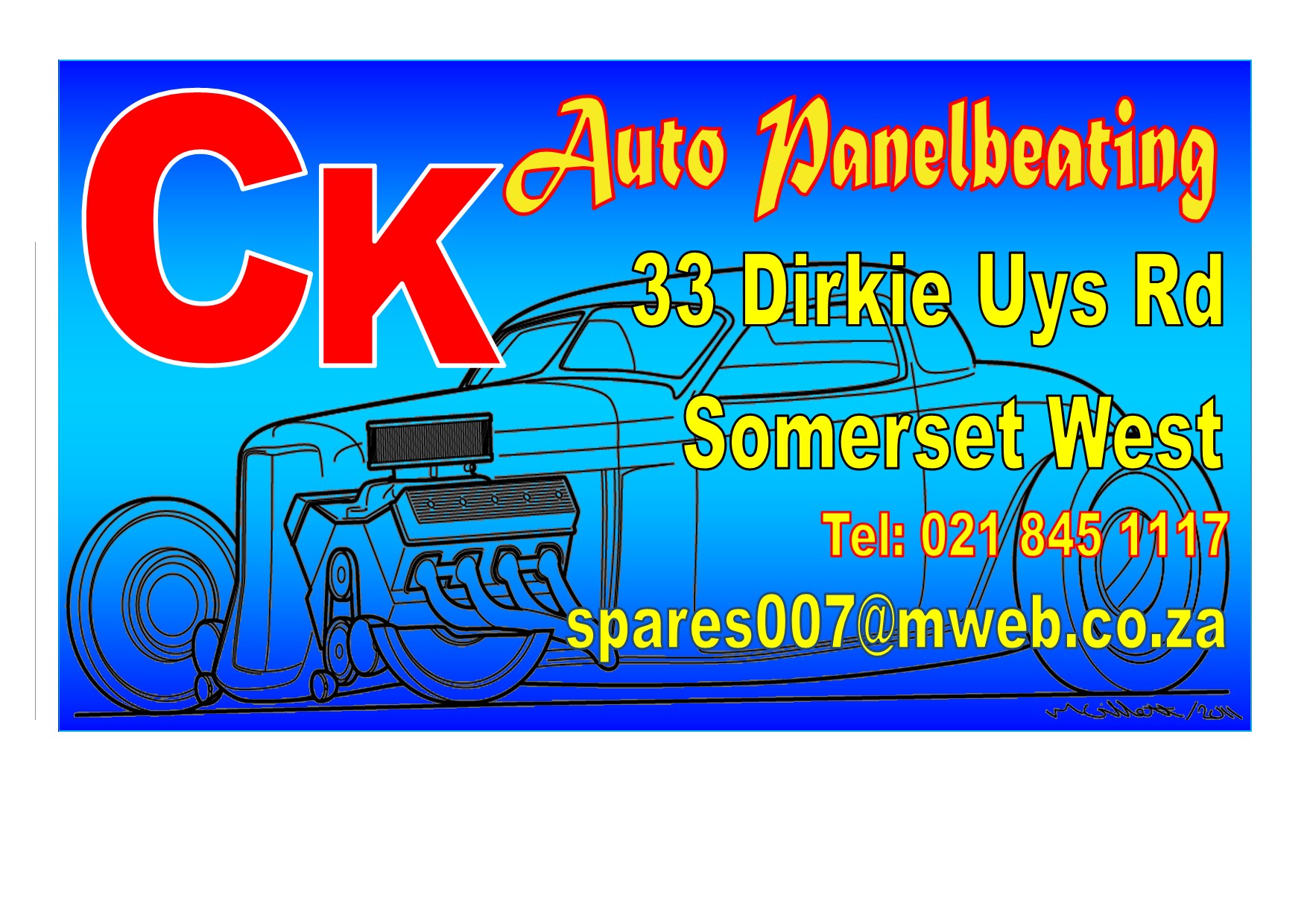 CK Auto Panelbeating business card